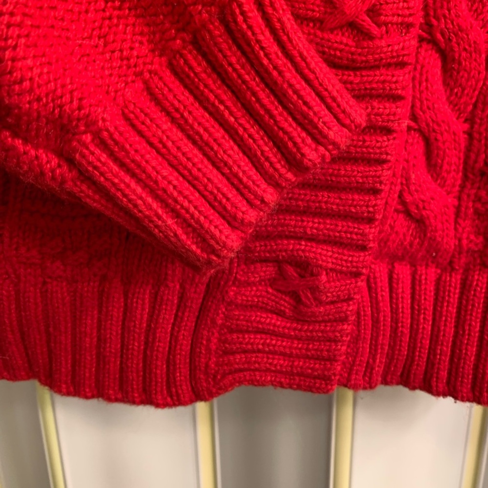Jones New York Red Cable Knit Cardigan - Picture 3 of 10